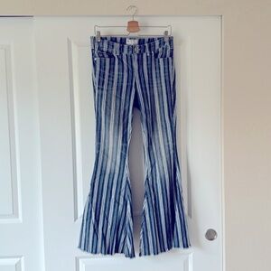 Free People Printed Flare Jeans